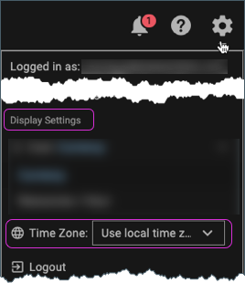 Screenshot of the Time zone setting