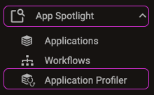 Screenshot of the Application Profiler menu option