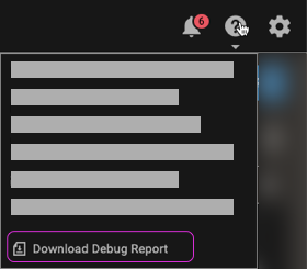 Screenshot of the Download Debug Report control